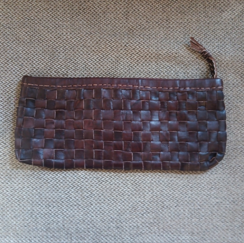 Adam Alexis By Alexandra Velazquez Woven Leather Clutch